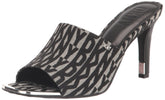 DKNY Women's Bronx Open Toe Fashion Pump Heel Sandal Heeled, BLK/Eggnog, 6